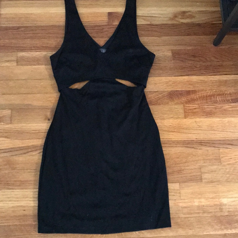 Size S black mini dress with cut outs